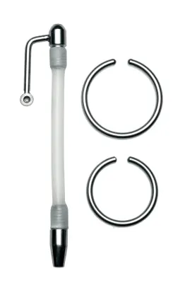 XR Brands Anal The Master Series Inertia Flexible CumThru Plug Silver