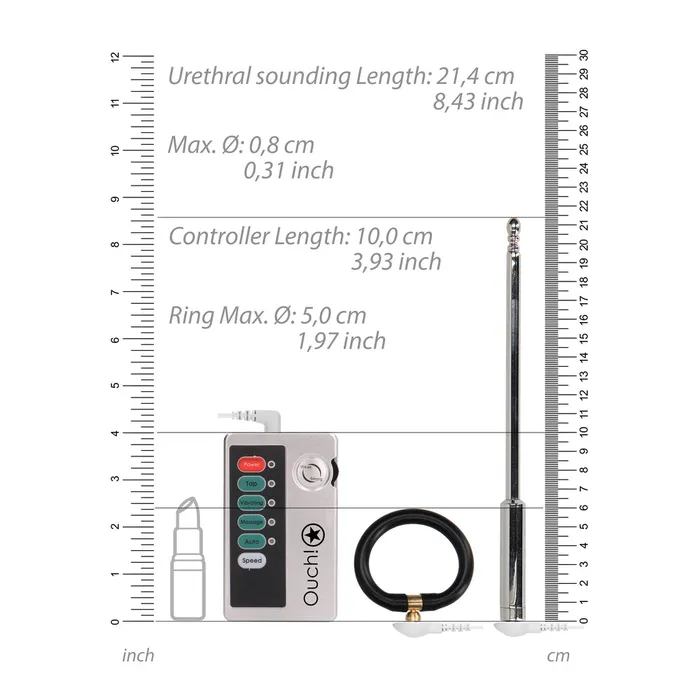 Male Sex Toys Shots Toys Ouch EStimulation Urethral Sounding Set