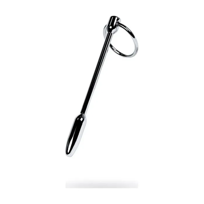 Metal Metal Urethral Plug with Ring 12x1cm Silver Male Sex Toys