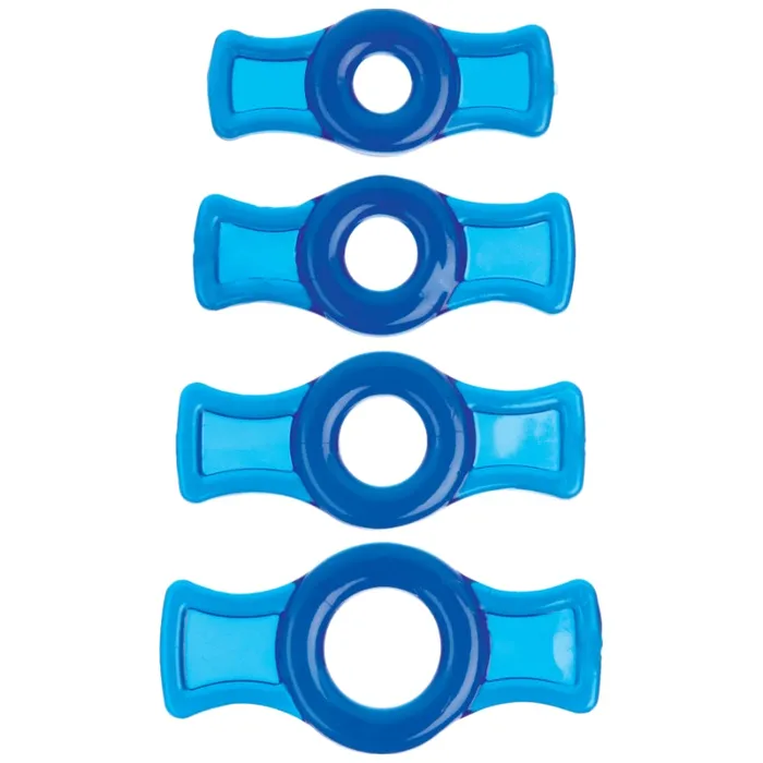 TitanMen Male Sex Toys TitanMen Cock Ring 4piece Set Blue